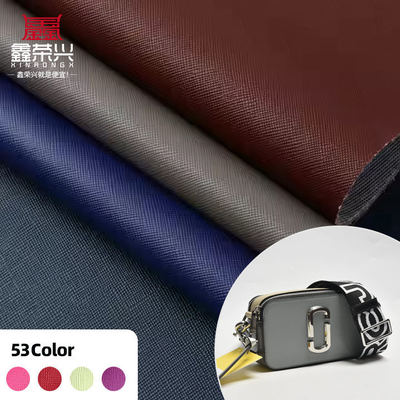 Pelle sintetica PVC Saffiano a motivo incrociato per arredamento, larghezza 54"