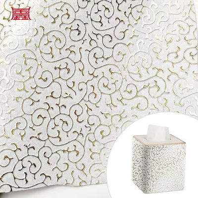 Al dettaglio PVC film dorato in stile in rilievo pelle sintetica artificiale per borsa imballaggio scatola scarpe notebook tessuto