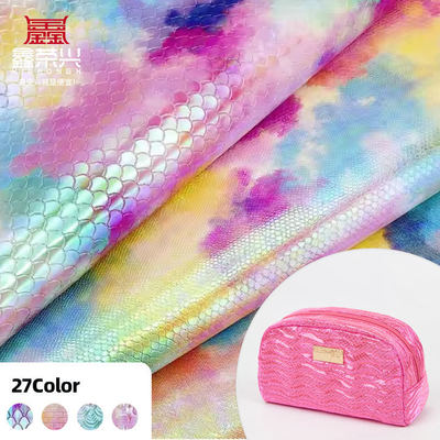 Speciale PU Rainbow Mirror in Rilievo in Pelle Sintetica Bagagli Borsa Scarpe Borsa Cosmetica Tessuto in Pelle