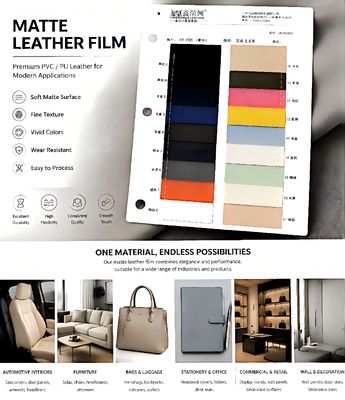 FILMATO DI PELLE MATTA Ampia gamma di imballaggi Prodotti in pelle disponibili in PVC PU e semi-PU per diversi usi industriali
