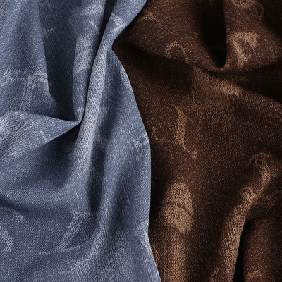 Pelle in PU denim lavata Eco-friendly in rilievo Pelle finta leggera