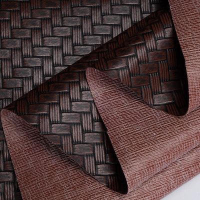 0.6mm Imballaggio in rilievo Pelle Falsata In Maglia Pelle PVC Big Mat Tissue