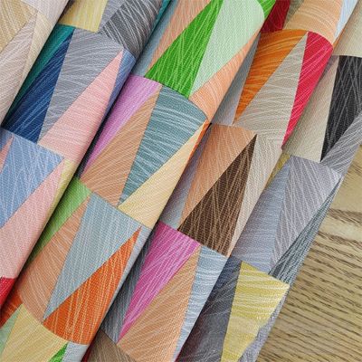 0.8mm Colorato Disegno Geometrico Pvc Pelle Per Borsa A Mano Scatola Di Imballaggio Cassa Telefono Uso Decorazione