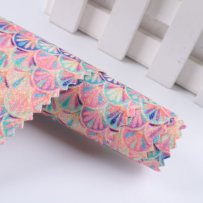 0.5mm Glitter PU cuoio spazzolato sirena pesce scala PU pelle artificiale