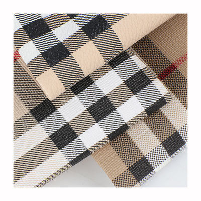 Classic Plaid Printed Faux Leather For Bags Inmatricolato in pelle sintetica PVC