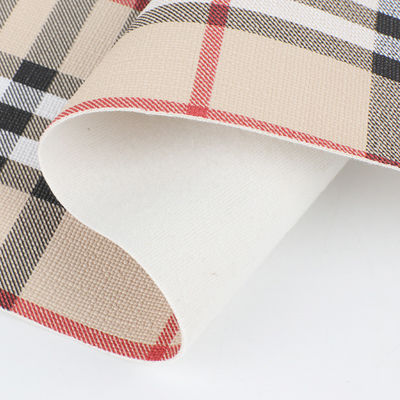 Classic Plaid Printed Faux Leather For Bags Inmatricolato in pelle sintetica PVC