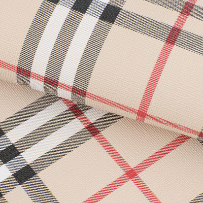 Classic Plaid Printed Faux Leather For Bags Inmatricolato in pelle sintetica PVC