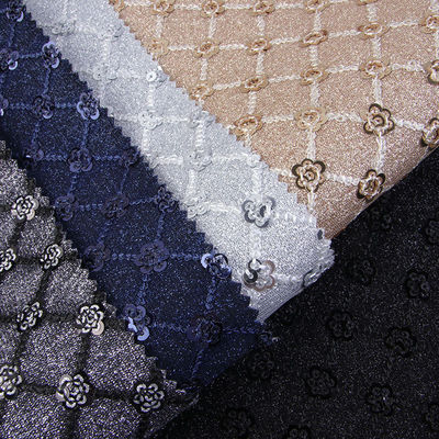 Sequin Glitter di fiori luminosi PU pelle Eco-friendly 100% pelle di poliuretano