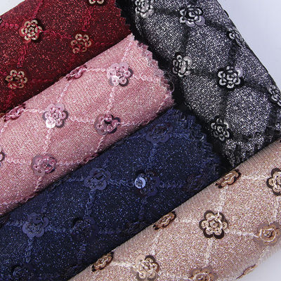 Sequin Glitter di fiori luminosi PU pelle Eco-friendly 100% pelle di poliuretano