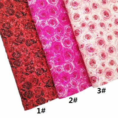 Rosa 100% PU cuoio stampato Gretel Rose Flower Polyurethane Imitazione cuoio