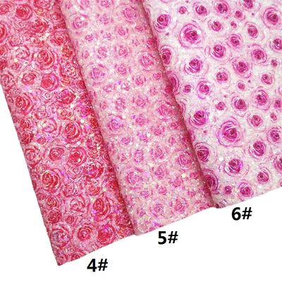 Rosa 100% PU cuoio stampato Gretel Rose Flower Polyurethane Imitazione cuoio
