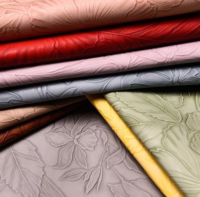 3D Retro Florale Intaglio di Pvc Pelle spazzolato Sotto Per Borsa Imballaggio Scatola Tessuto Decorativo Placemat Falso Pelle