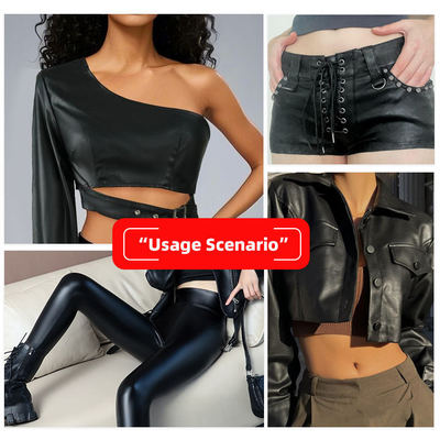 Pvc pelle d'agnello grano pelle finta stretch blackout impermeabile