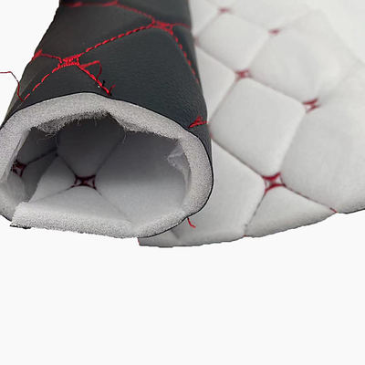 Pelle sintetica trapuntata in PVC personalizzata con ricamo, schiuma di poliuretano da 6,0 mm per rivestimenti di sedili auto, divani, tessuto in similpelle