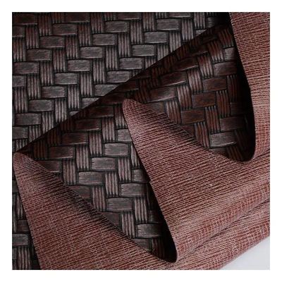 Pvc Big Mat Weave Pattern Artificial Synthetic Leather Packaging Portafoglio Scatola Scarpe Taccuino Faux Leather Fabric