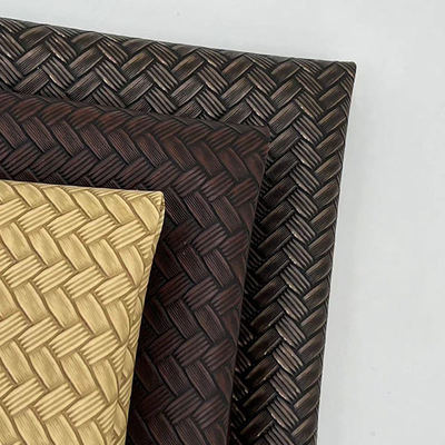 Pvc Big Mat Weave Pattern Artificial Synthetic Leather Packaging Portafoglio Scatola Scarpe Taccuino Faux Leather Fabric