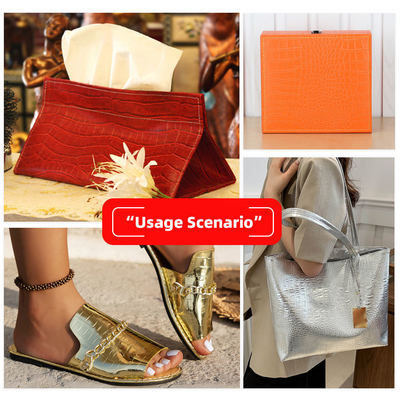 Intagliato in PVC Crocodile Tessitura di cuoio finto di colori vivaci di cuoio sintetico per scarpe borse mobili Materiali artigianali