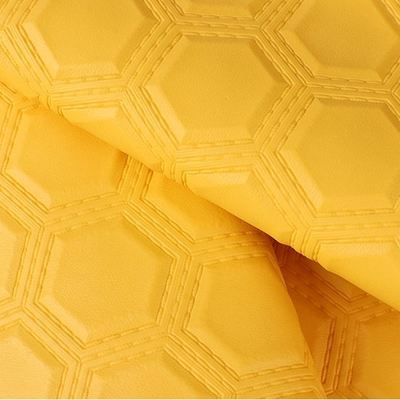 Pelle sintetica artificiale goffrata esagonale con ricamo in PVC per auto, sedili, divani, decorazioni, borse, tessuto in similpelle