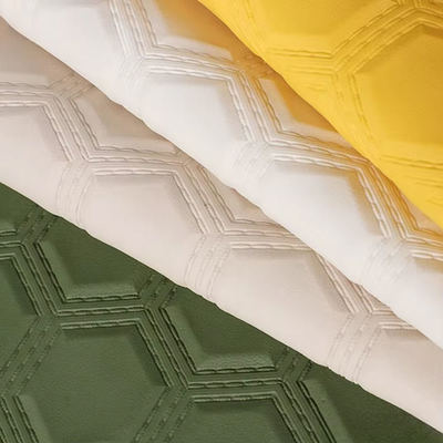 Pelle sintetica artificiale goffrata esagonale con ricamo in PVC per auto, sedili, divani, decorazioni, borse, tessuto in similpelle