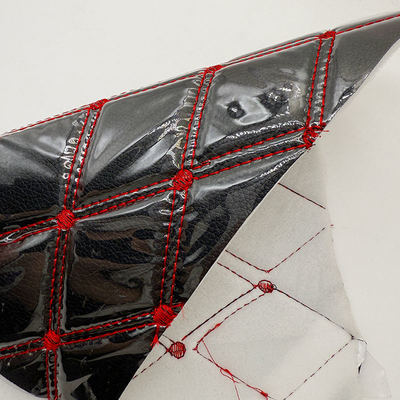 Matto per piedi di auto in pelle in PVC a misura 4.6 mm Spesso con imbottitura di schiuma Stretchy Fit Sedie auto ricamate in rilievo Divani per borse