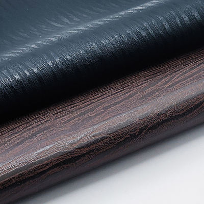 Ingrosso Pvc Stripe Leather Artificial Synthetic Leather Legno Stampa Imballaggio Portafoglio Scatola Scarpe Notebook Tessuto in pelle finta