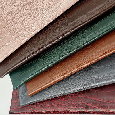 Pelle sintetica artificiale con grana coccodrillo in PVC per portafogli, scatole, scarpe, quaderni, tessuto in finta pelle