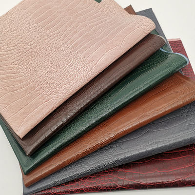 Pelle sintetica artificiale con grana coccodrillo in PVC per portafogli, scatole, scarpe, quaderni, tessuto in finta pelle