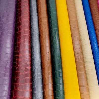 Pelle sintetica artificiale con grana coccodrillo in PVC per portafogli, scatole, scarpe, quaderni, tessuto in finta pelle