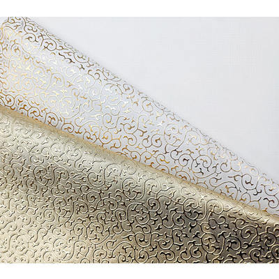 Al dettaglio PVC film dorato in stile in rilievo pelle sintetica artificiale per borsa imballaggio scatola scarpe notebook tessuto