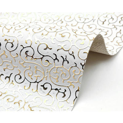 Al dettaglio PVC film dorato in stile in rilievo pelle sintetica artificiale per borsa imballaggio scatola scarpe notebook tessuto