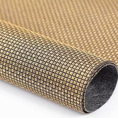 Pvc Small Woven Grain Artificial Synthetic Leather for Background Wall Packing Box Notebook Mat Faux Leather Fabric