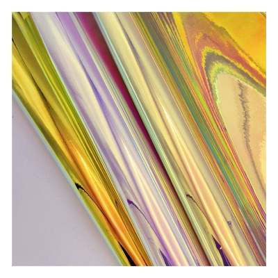 Rainbow Pu olografico metallico colorato specchio pelle sintetica artificiale scarpe finte custodia borsa da mano notebook tessuto di pelle