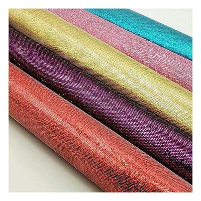 Tessuto glitterato a rete all'ingrosso in pelle sintetica artificiale finta per scarpe, custodie per telefoni, trousse, borse, quaderni, tessuto in pelle