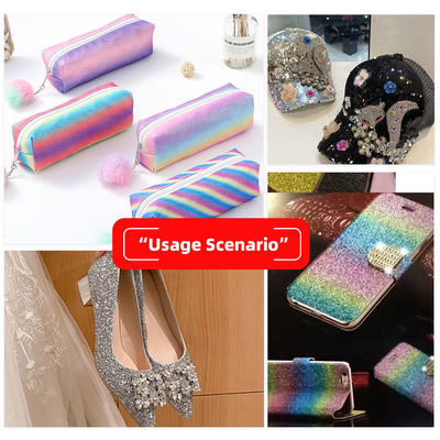 Tessuto glitterato esagonale lucido e scintillante in PU elastico, pelle sintetica per scarpe, borse, fiocchi, artigianato, cappelli, finta pelle