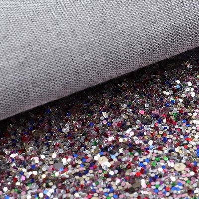 Tessuto glitterato esagonale lucido e scintillante in PU elastico, pelle sintetica per scarpe, borse, fiocchi, artigianato, cappelli, finta pelle