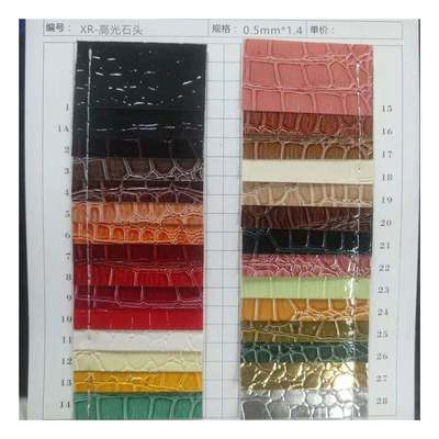Modello di pietra lucida Pvc Modello di pelle sintetica per animali Calzature Borse e borse Tessuti di pelle finta