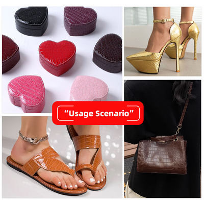 Pvc lucido, bambù, grano, pelle sintetica artificiale, scarpe decorative, borse da scarpe, scatole, tessuto di pelle finta