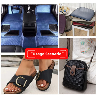 PVC Large Squares Grain Pattern Tessuto di cuoio artificiale sintetico per borse di mano Sedie Letti Calzature Auto Divani