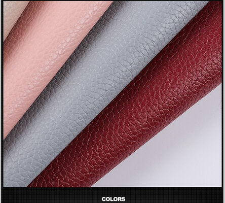 Microfibra PU in rilievo grano di lichee tessuto di cuoio sintetico impermeabile stretch divano cuscino auto sedili volanti portafoglio