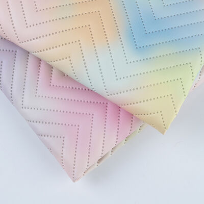 Nuova moda colore sfumato stampato PU pelle sintetica artificiale per divano borsa decorativa scatola da imballaggio tessuto in ecopelle vinilica