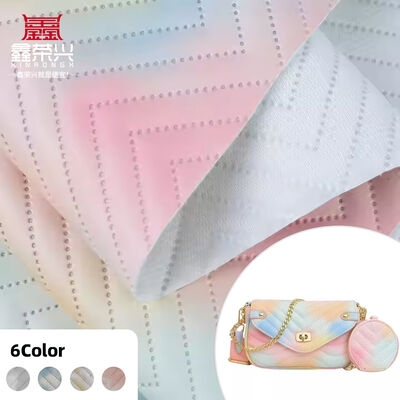 Nuova moda colore sfumato stampato PU pelle sintetica artificiale per divano borsa decorativa scatola da imballaggio tessuto in ecopelle vinilica