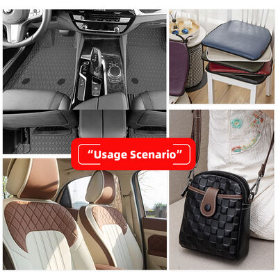 Modello di scacchiera in pvc in rilievo pelle sintetica artificiale per auto piedi sedili per auto divano decorazione borsa tessuto di pelle finta