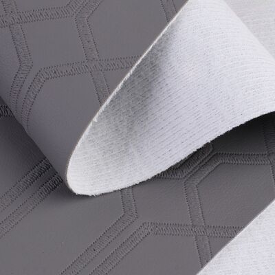 PVC Imitation Embroidery Hexagon Artificial Synthetic Leather for Car Foot Car Seats Sofa Decorate Bag Faux Leather Fabric