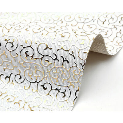 Al dettaglio PVC film dorato in stile in rilievo pelle sintetica artificiale per borsa imballaggio scatola scarpe notebook tessuto