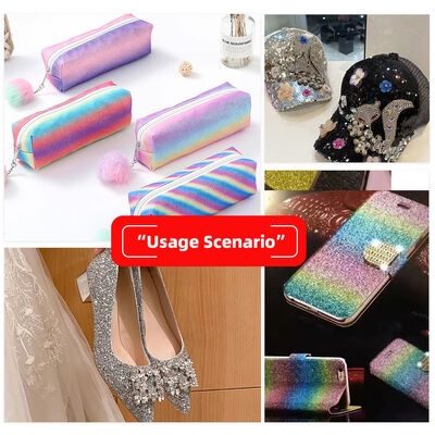 Tessuto elasticizzato in ecopelle PU sintetica con glitter esagonali scintillanti per fodere di scarpe, borse, fiocchi, artigianato, cappelli in ecopelle