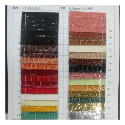 Modello di pietra lucida Pvc Modello di pelle sintetica per animali Calzature Borse e borse Tessuti di pelle finta