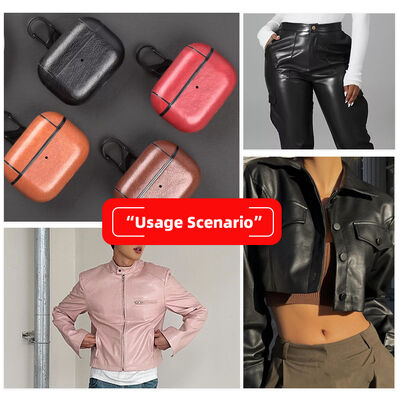Tessuto in ecopelle sintetica effetto grana Napa B251 semi-PU elasticizzato per abbigliamento, borse, custodie per auricolari