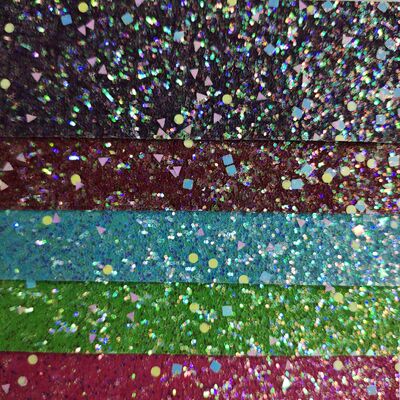 XR Holographic Chunky Glitter Synthetic Leather