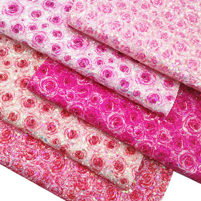 Rosa 100% PU cuoio stampato Gretel Rose Flower Polyurethane Imitazione cuoio