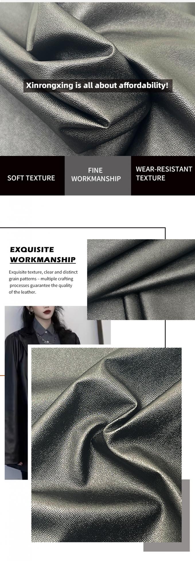 Pelle sintetica effetto pelle di agnello PVC, grana, finta pelle, elasticizzata, oscurante, impermeabile, in pelle sintetica per abbigliamento, pantaloni, vestiti 5